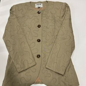 Kasper Beige Women's Blazer with Button Detail